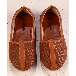 Cute Walk by Babyhug Slip on Self Designed Mojaris - Brown