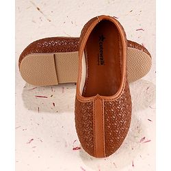 Cute Walk by Babyhug Slip on Self Designed Mojaris - Brown