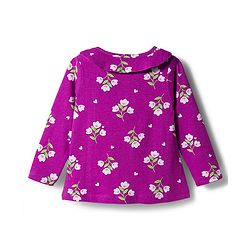 Babyhug Cotton Knit Full Sleeves Co-ord Night Suit With Floral Print - Purple