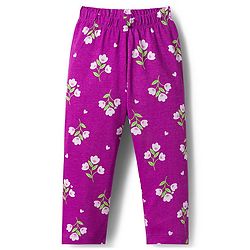 Babyhug Cotton Knit Full Sleeves Co-ord Night Suit With Floral Print - Purple