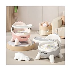 Babyhug 2 in 1 Multipurpose Kids Chair & Meal Chair with Detachable Tray - Pink| BPA-Free| Toddler Chair with Cushioned Seat| High Backrest & Stable Legs