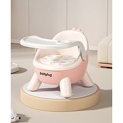 Babyhug 2 in 1 Multipurpose Kids Chair & Meal Chair with Detachable Tray - Pink| BPA-Free| Toddler Chair with Cushioned Seat| High Backrest & Stable Legs