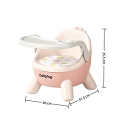 Babyhug 2 in 1 Multipurpose Kids Chair & Meal Chair with Detachable Tray - Pink| BPA-Free| Toddler Chair with Cushioned Seat| High Backrest & Stable Legs