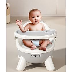 Babyhug 2 in 1 Multipurpose Kids Chair & Meal Chair with Detachable Tray - Pink| BPA-Free| Toddler Chair with Cushioned Seat| High Backrest & Stable Legs