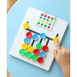 Babyhug Wooden Montessori Slide Puzzle| Colour & Pattern Matching Learning Toy| Early Brain Development| Motor Skills| Gift for Boys & Girls| BIS Certified| Gifting Option for 4 Years+