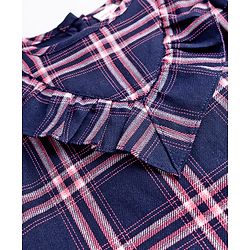 Babyhug Cotton Woven Full Sleeves Checks Top - Multicolor