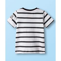 Babyhug Disney Single Jersey Knit Half Sleeve T-Shirt & Shorts Set with Mickey Mouse Graphic - Black & White