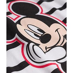 Babyhug Disney Single Jersey Knit Half Sleeve T-Shirt & Shorts Set with Mickey Mouse Graphic - Black & White