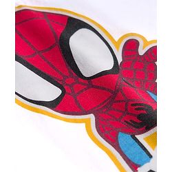 Babyhug Marvel Single Jersey Knit Half Sleeves T-Shirt & Shorts Set with Front & Back Spiderman Graphic - Blue & White