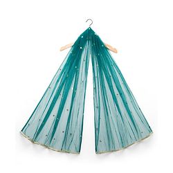 Babyhug Woven Half Puffed Sleeves Choli Lehenga Set with Dupatta & Floral Embroidery - Teal Blue