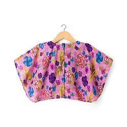 Babyhug Woven Half Sleeves Indo Western Set With Floral Print - Purple