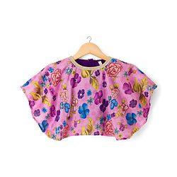 Babyhug Woven Half Sleeves Indo Western Set With Floral Print - Purple