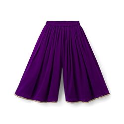 Babyhug Woven Half Sleeves Indo Western Set With Floral Print - Purple