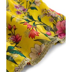 Babyhug Woven Sleeveless Floral Printed Indo Western Set - Yellow