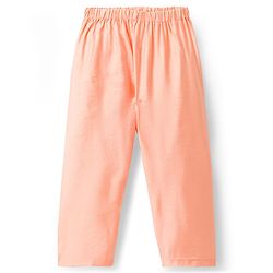 Babyhug Woven Full Sleeves Kurta Pajama Set with Embroidered Jacket - Peach