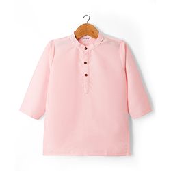 Babyhug Woven Full Sleeves Kurta Pajama Set With Floral Embriodery Jacket - Pink