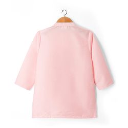 Babyhug Woven Full Sleeves Kurta Pajama Set With Floral Embriodery Jacket - Pink