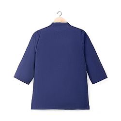 Babyhug Woven Full Sleeves Kurta Pajama Set With Sequin Detailing Jacket - Navy Blue