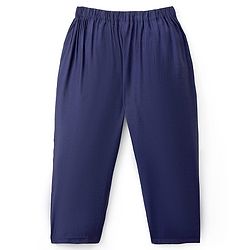 Babyhug Woven Full Sleeves Kurta Pajama Set With Sequin Detailing Jacket - Navy Blue