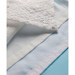 Babyhug Woven Full Sleeves Kurta Pajama Set With Sequin Embroidery - White