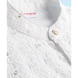 Babyhug Woven Full Sleeves Embroidered Kurta Pajama Set - White