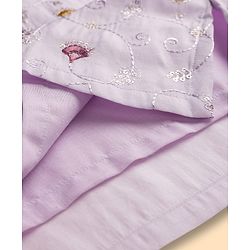 Babyhug Woven Full Sleeves Kurta Pajama Set With Floral Embroidery - Lavender