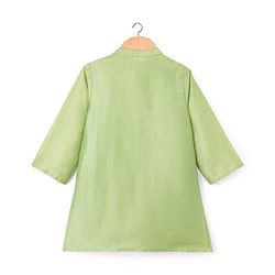 Babyhug Woven Full Sleeves Kurta Pajama Set with Embroidered Waistcoat & Sequin Detailing - Olive Green