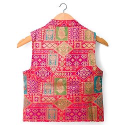 Babyhug Woven Full Sleeves Kurta Pajama Set with Embroidered Jacket - Navy Blue