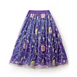 Babyhug Woven Half Puffed Sleeves Choli Lehenga Set with Dupatta & Floral Embroidery & Sequin Detailing - Navy Blue