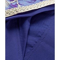Babyhug Woven Half Puffed Sleeves Choli Lehenga Set with Dupatta & Floral Embroidery & Sequin Detailing - Navy Blue