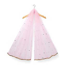 Babyhug Georgette Woven Half Sleeves Choli Lehenga & Dupatta Set With Floral & Sequin Embroidered - Light Pink