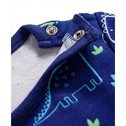Babyhug 100% Cotton Knit Half Sleeves Striped Onesies with Dino & Star Print Pack of 3 - Multicolor