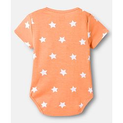 Babyhug 100% Cotton Knit Half Sleeves Striped Onesies with Dino & Star Print Pack of 3 - Multicolor