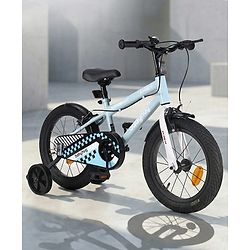 Babyhug Cruise Bicycle for Kids Cycle for 3 to 7Years Boys & Girls 16T Inches- Blue|90% Pre-Installed|Sturdy Frame| Removable Training Wheels|Durable Brake|Rubber Tyres|Height Adjustable Seat & Handle