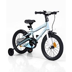 Babyhug Cruise Bicycle for Kids Cycle for 3 to 7Years Boys & Girls 16T Inches- Blue|90% Pre-Installed|Sturdy Frame| Removable Training Wheels|Durable Brake|Rubber Tyres|Height Adjustable Seat & Handle