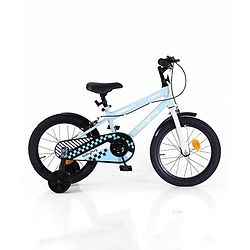 Babyhug Cruise Bicycle for Kids Cycle for 3 to 7Years Boys & Girls 16T Inches- Blue|90% Pre-Installed|Sturdy Frame| Removable Training Wheels|Durable Brake|Rubber Tyres|Height Adjustable Seat & Handle