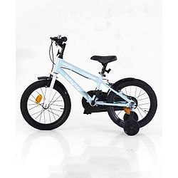 Babyhug Cruise Bicycle for Kids Cycle for 3 to 7Years Boys & Girls 16T Inches- Blue|90% Pre-Installed|Sturdy Frame| Removable Training Wheels|Durable Brake|Rubber Tyres|Height Adjustable Seat & Handle