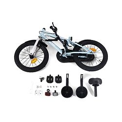 Babyhug Cruise Bicycle for Kids Cycle for 3 to 7Years Boys & Girls 16T Inches- Blue|90% Pre-Installed|Sturdy Frame| Removable Training Wheels|Durable Brake|Rubber Tyres|Height Adjustable Seat & Handle