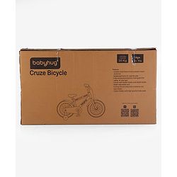 Babyhug Cruise Bicycle for Kids Cycle for 3 to 7Years Boys & Girls 16T Inches- Blue|90% Pre-Installed|Sturdy Frame| Removable Training Wheels|Durable Brake|Rubber Tyres|Height Adjustable Seat & Handle