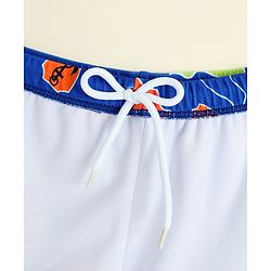 Babyhug Nautical Theme Printed Swimming Trunk with Cap - Blue
