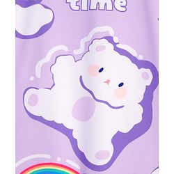 Babyhug Half Raglan Sleeves  Legged Swimsuit with Rainbow & Cloud Print - Lilac