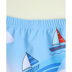 Babyhug Boat Printed Swimming Trunk- Light Blue