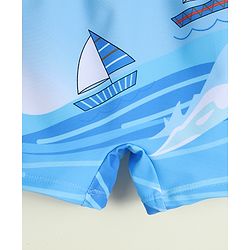 Babyhug Boat Printed Swimming Trunk- Light Blue