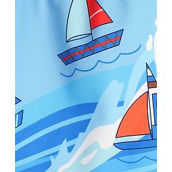 Babyhug Boat Printed Swimming Trunk- Light Blue