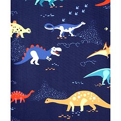 Babyhug Raglan Half Sleeves Dino Printed Legged Swimsuit -Navy Blue
