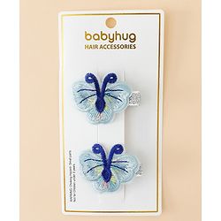 Babyhug Butterfly Clips Free Size Pack of 2 - Blue