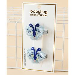Babyhug Butterfly Clips Free Size Pack of 2 - Blue