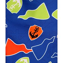 Babyhug Nautical Theme Printed Swimming Trunk with Cap - Blue