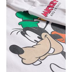 Babyhug Disney Single Jersey Knit Half Sleeves T-Shirt & Shorts Set with Mickey & Friends Graphic - Green & White