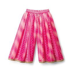 Babyhug Woven Half Sleeves Printed & Embroidered Indo Western Set with Dupatta - Pink